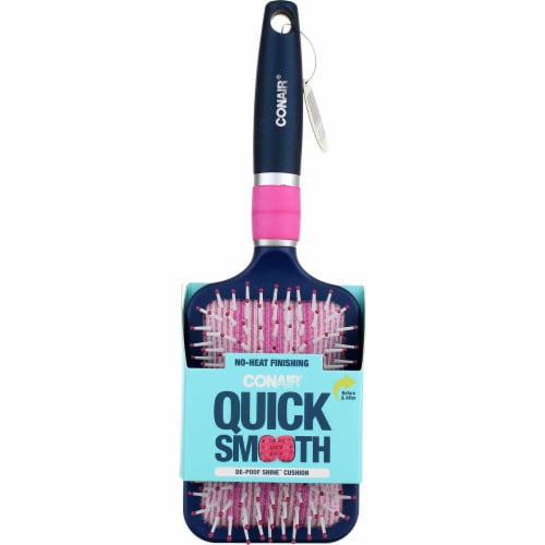 CONAIR Quick Smooth De-Poof & Shine Paddle Cushion Brush
