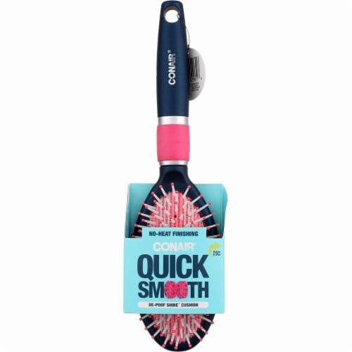 CONAIR Quick Smooth De-Poof & Shine Paddle Cushion Brush