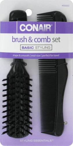 CONAIR Simulated Wood Volume Brush and Comb Set - Wooden
