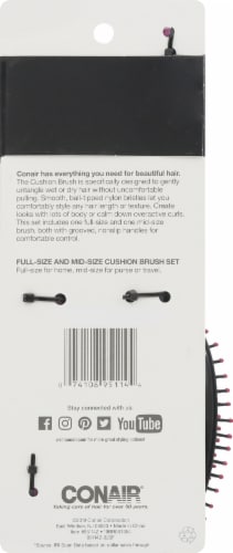 CONAIR Professional Salon Result Full and Mid Size Cushion Brush Set - Assorted