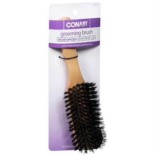 CONAIR Shines & Smoothes Wood Flair Brush with Mixed Boar Bristles