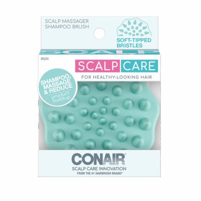 CONAIR Handheld Round Scalp Massager Shampoo Hair Brush - Teal