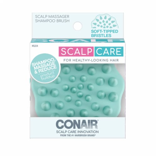 CONAIR Handheld Round Scalp Massager Shampoo Hair Brush - Teal