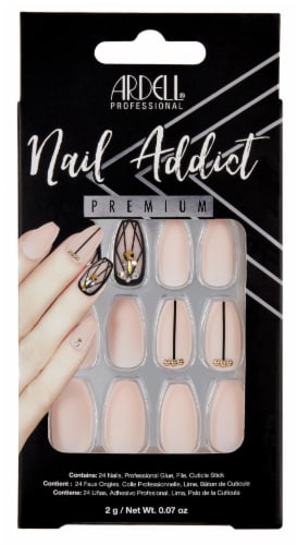 Ardell Nail Addict Premium Artificial Nail Set - Blush Geometric Crystals