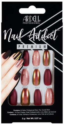 Ardell Nail Addict Premium Artificial Nail Set - Red Cateye