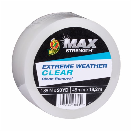 DUCK Max Strength Extreme Weather Duct Tape - Clear, 1.88" x 20 yds
