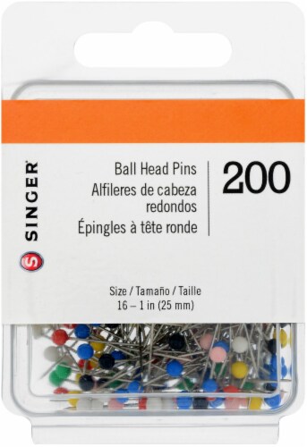 SINGER Ball Head Straight Pins, 65 Count, Size 17, 1-1/16"