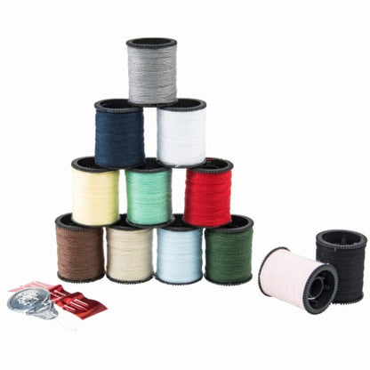 SINGER Mini Hand Sewing Polyester Thread Spools, Set of 12, Assorted Colors, 25 yards each