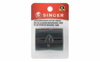 SINGER Mercerized Cotton Thread, Black, 175 yards