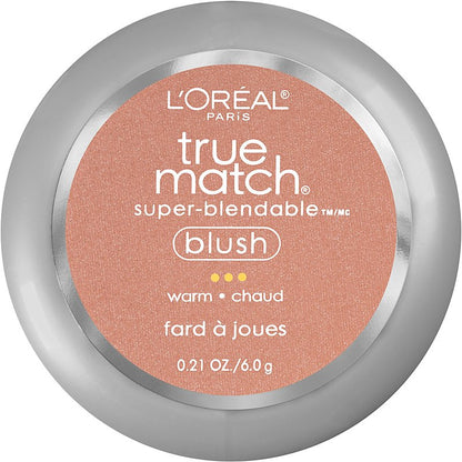 L'ORÉAL PARIS True Match Super-Blendable Blush, Soft Powder Texture, W3-4 Barely Blushing, 0.21 oz.