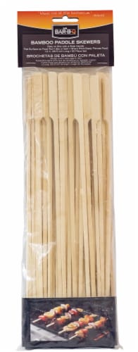 MR BAR-B-Q 12" Flat Bamboo Skewers with Handle - 50pcs
