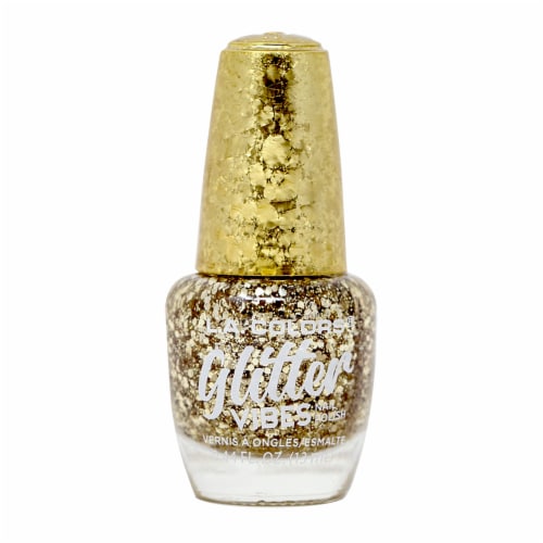 L.A. Colors Glitter Vibes Nail Polish - Golden Glow, 0.44 fl oz