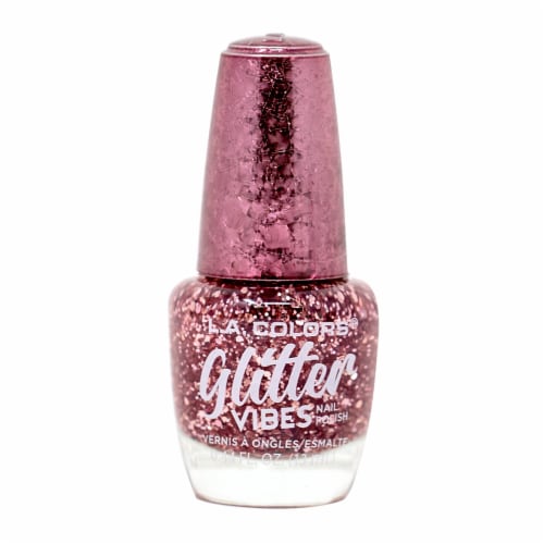 L.A. Colors Glitter Vibes Nail Polish - Pink Bling, 0.44 fl oz