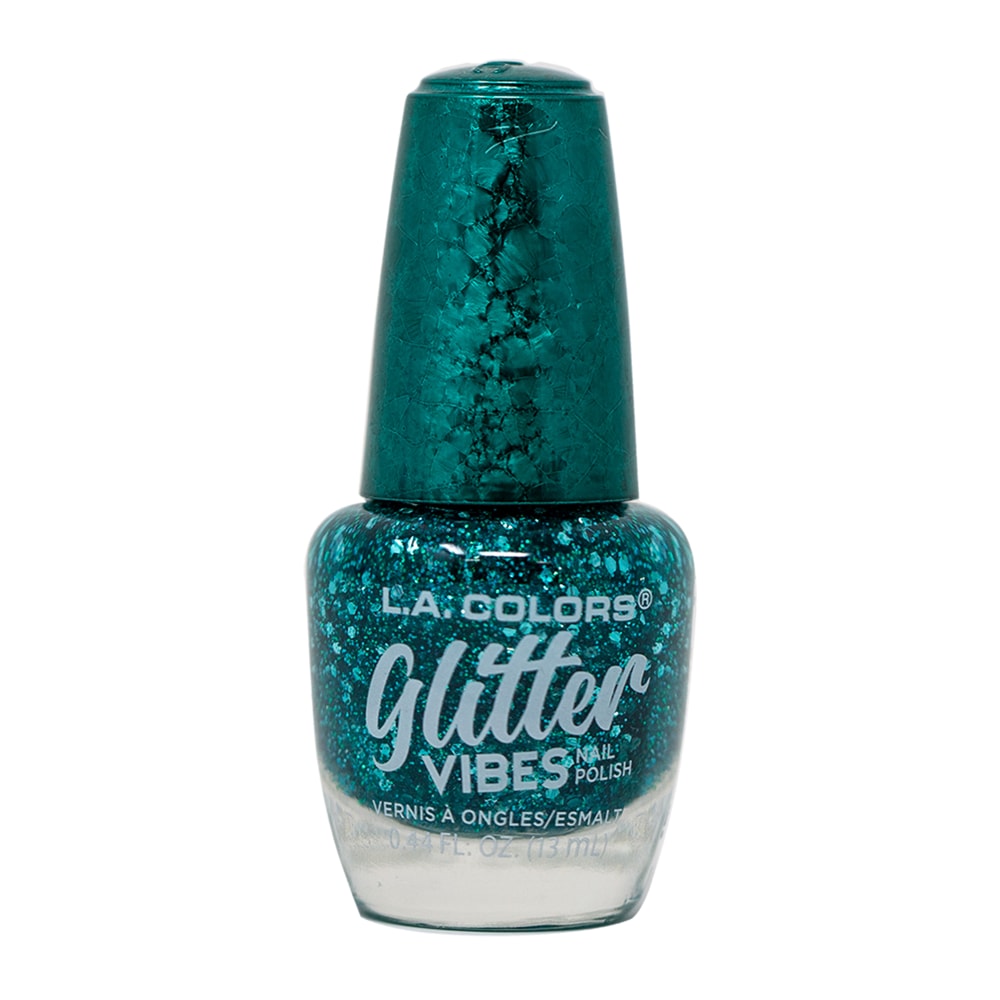 L.A. Colors Glitter Vibes Nail Polish - Purple-Razzi, 0.44 fl oz