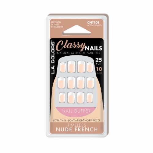 L.A. Colors Classy Nail Tips Timeless Nude French 25 pcs