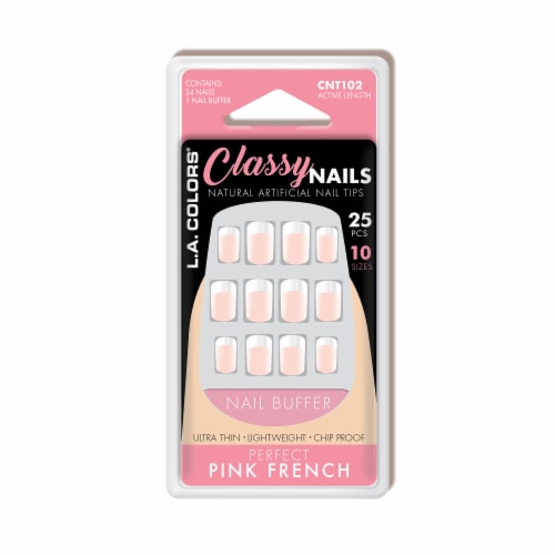L.A. Colors Classy Nail Tips Perfect Pink French 25 pcs