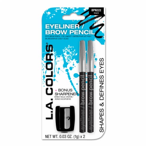 L.A. COLORS Mascara and Eyeliner Pencil + Bonus Sharpener, Black
