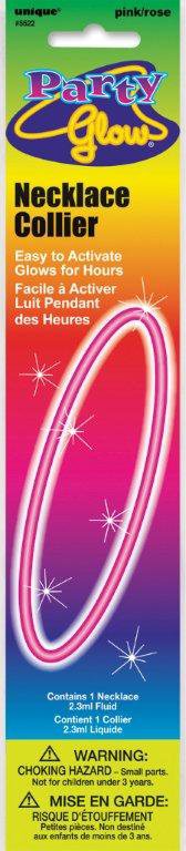 GLOW NECKLACE PINK 20"