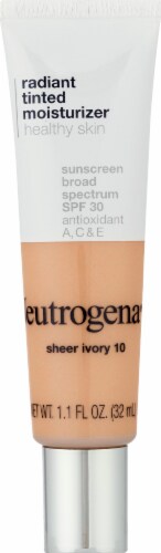 Neutrogena Radiant Tinted Face Moisturizer, Sheer Ivory 10, 1.1 fl. oz