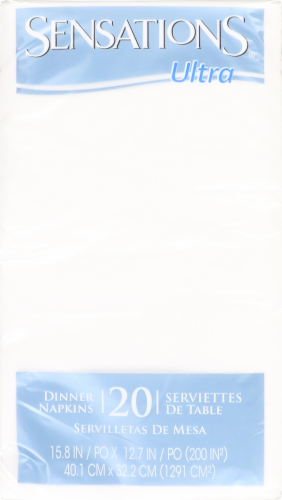 SENSATIONS Ultra Dinner Napkins - White, 20 count