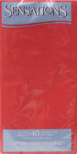 SENSATIONS Dinner Napkins - Classic Red, 40 count
