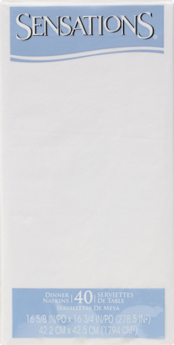 SENSATIONS Dinner Napkins - White, 40 count
