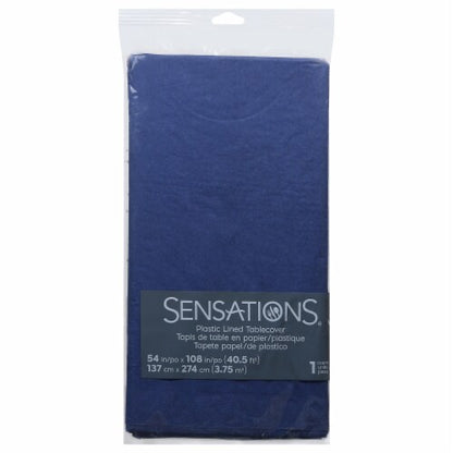 SENSATIONS Plastic Lined Tablecover - White, 54" x 108"