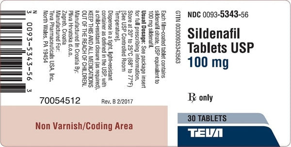 SILDENAFIL CITRATE TB 100MG 30