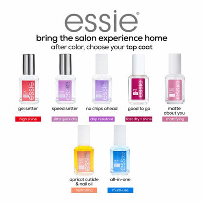 essie Salon-Quality Vegan Nail Polish, No Chips Ahead Top Coat, 0.46 fl oz