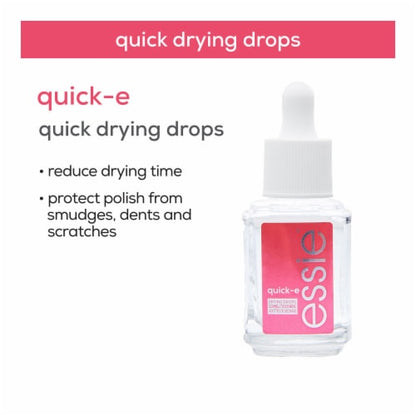 essie Nail Care, Vegan, Clear Quick Dry Drops, Quick-E Drops, 0.46 fl oz