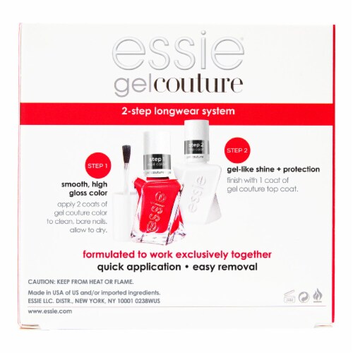 essie gel couture gel-like nail polish, vegan, red, rock the runway, 0.46 fl oz