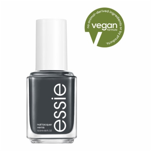 essie salon-quality nail polish, vegan, charcoal gray, On Mute, 0.46 fl oz