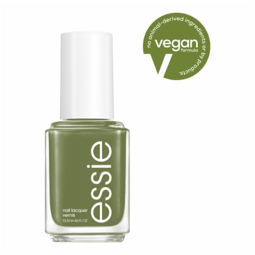 essie salon-quality nail polish, vegan, muted khaki-green, Win Me Over, 0.46 fl oz