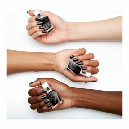 essie gel couture gel-like nail polish, vegan, black, like It loud