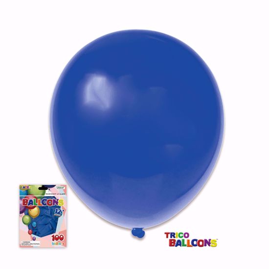 Unique 12" Latex Balloons, 10 count - Royal Blue