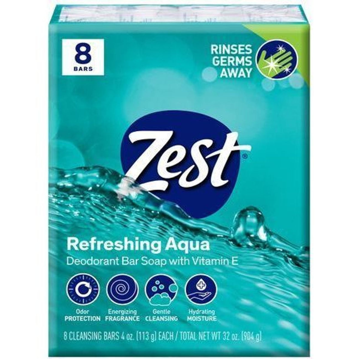 Zest Bath Bars 4oz 3 Count Aqua