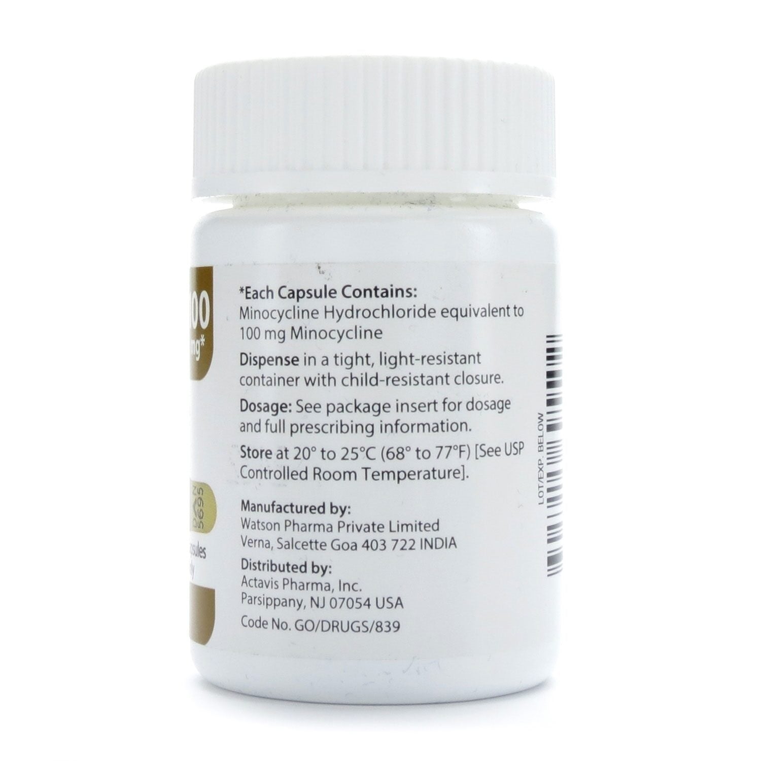 MINOCYCLINE HCL CP 100MG 50