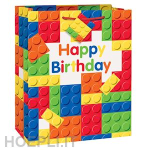 BLDNG BLCKS BDAY 9" PLATE 8CT