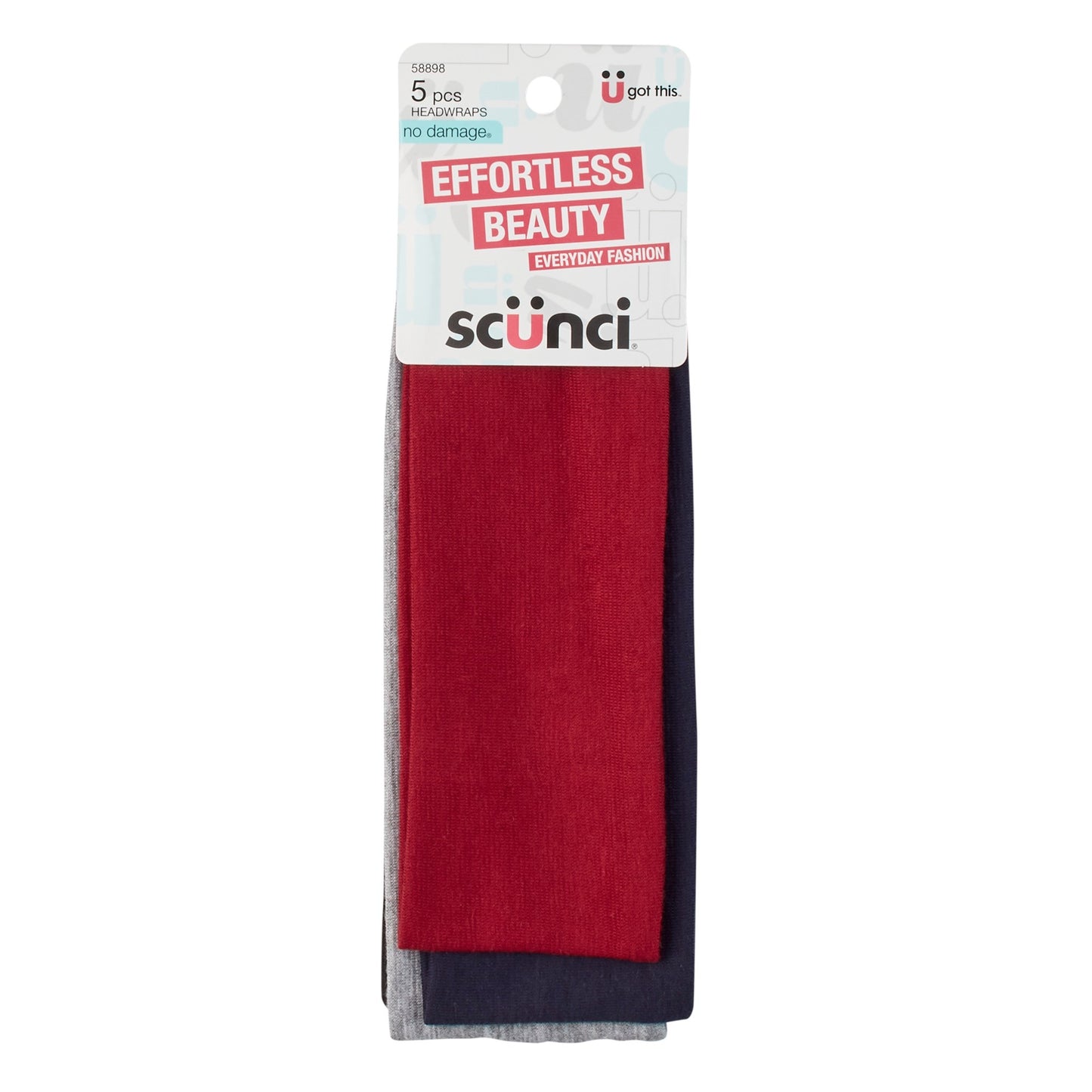 Scünci Effortless Beauty Mixed Headwraps, 5 CT