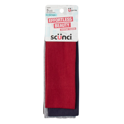 Scünci Effortless Beauty Mixed Headwraps, 5 CT