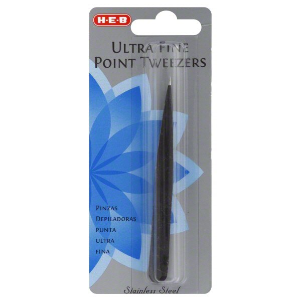 Hb Pro Eyebrow Tweezers Ultra Fine Pointed (3in) Black