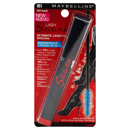 MAYBELLINE New York Lash Stiletto Ultimate Length Waterproof Mascara, 961 Very Black, 0.22 oz