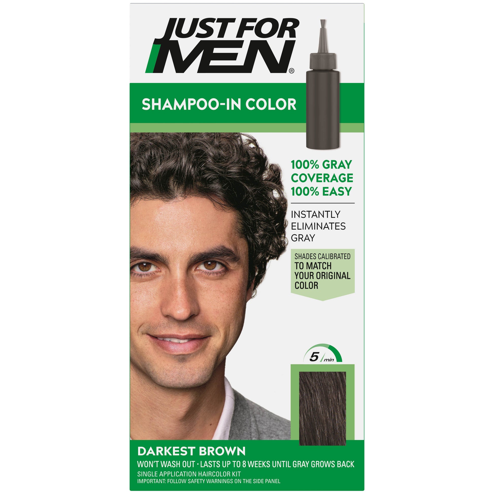 Just For Men Shampoo In #H-50 Haircolor Darkest Brown