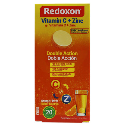 Redoxon Vitamin C + Zinc Tablets - Orange, 20ct
