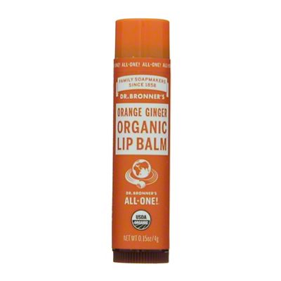 Dr. Bronners Organic Lip Balm Orange Ginger 0.15oz (12in)
