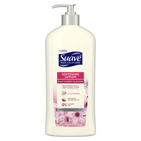 Suave Skin Lotion 18oz Pump Softening Wild Cherry Blossom