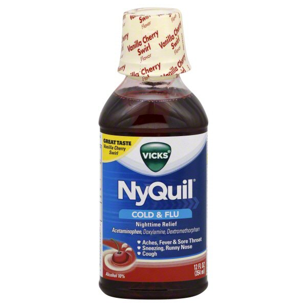 Vicks Nyquil Cold & Flu 8oz Cherry Flavor