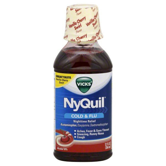 Vicks Nyquil Cold & Flu 8oz Cherry Flavor