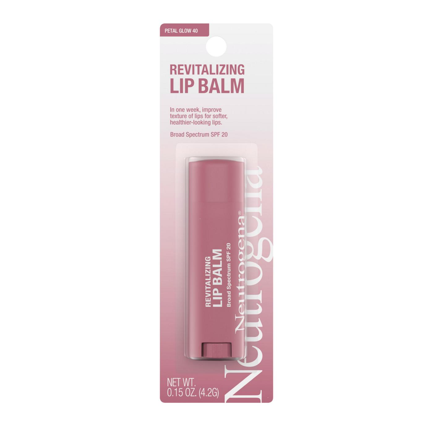 Neutrogena Revitalizing Tinted Lip Balm, SPF 20, Petal Glow 40, .15 oz