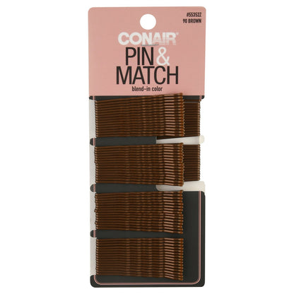 CONAIR Styling Essentials Extra Long Bobby Pins - Brown, 48 count